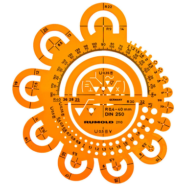 RUMOLD Arrondi Stencil 2110 160mm, DIN 250