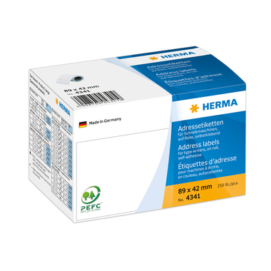 HERMA Etiquettes adress. 89×42mm 4341 blanc, roulau