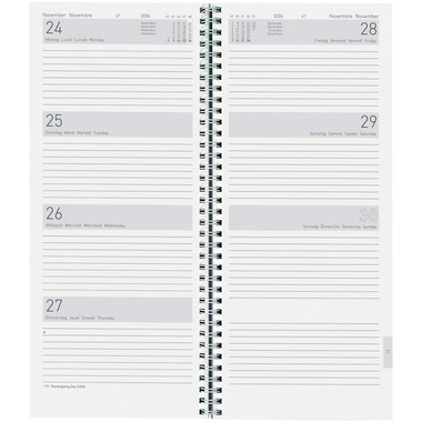 BIELLA Agenda Twist Wire-O 2026 803336050026U 1S/2P bleu ML 13.5x31.5cm