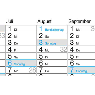 BÜHNER Pianificatore annuale DE 2026 M12-CH-B-FSC 12M 67x47cm