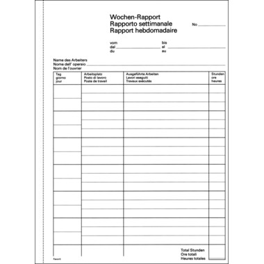 FAVORIT Wochen-Rapport D/F/I A5 507 weiss 50x2 Blatt