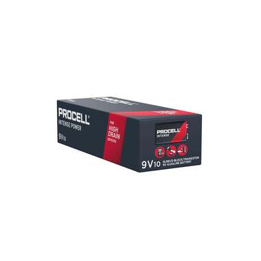Duracell Batterie Industrial Prof. Alcaline 9V E-Block, 10 pezzi