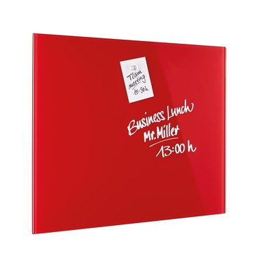 MAGNETOPLAN Design-Glasboard 800x600mm 13403006 rot, magnetisch