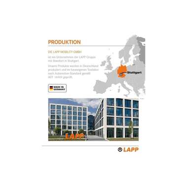 Lapp Ladekabel für Elektroauto Typ 2, 7.4kW, 32A, 5 m, Schwarz