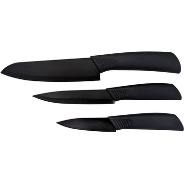 VIVANCO Set de couteaux avec bloc 20074 3 couteaux, schwarz