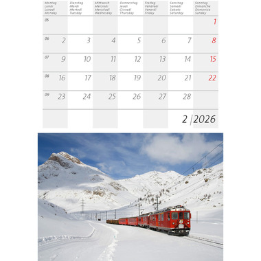CALENDARIA Calendrier 2026 9783036205380 Bernina / Glacier ML 14.8x22cm