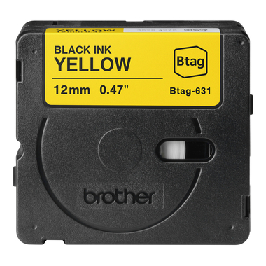 PTOUCH Ruban noir/jaune non laminé BTAG-631 PT-N10/N20/N25BT 12 mm
