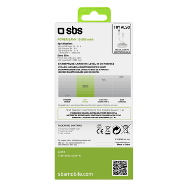 Ultra-slim and fast-charging 10000mAh power bank