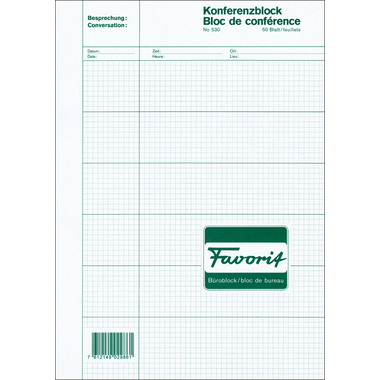 FAVORIT Konferenzblock A4 530 kariert 50 Blatt