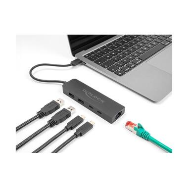 Delock Hub USB-A/USB-C con LAN da 2,5 Gigabit