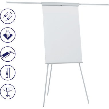 FRANKEN Flipchart X-tra!Line 68x105cm EL-FC22 grigio chiaro braccioli later.