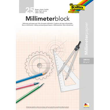 FOLIA Block A3 3.823025 weiss 80g 25 Blatt