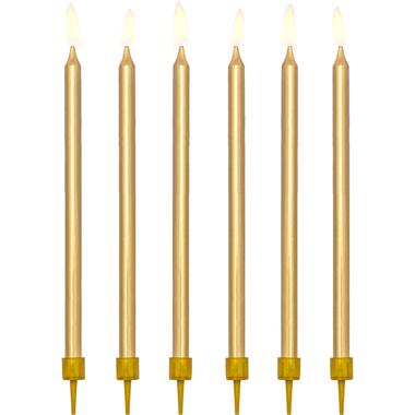 PARTYDECO Geburtstagskerzen 12.5cm SCD-1-019ME gold 12 Stück