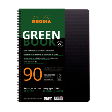 RHODIA Greenbook Notizbuch A4 119912C kariert 90g 160 S.