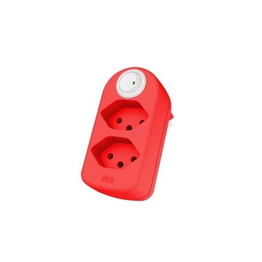 Max Hauri Mehrfachstecker maxAdapt BS, 2 x T13, mit Schalter, Rot