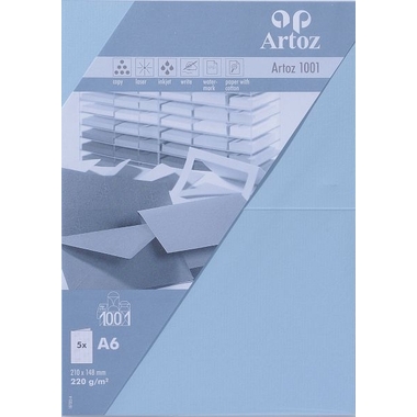 ARTOZ Cartes 1001 A6 107322264 220g, bleu pastel 5 feuilles