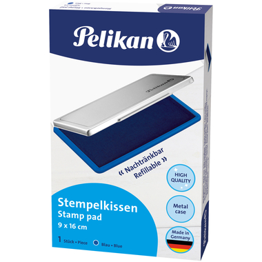 PELIKAN Tampon encreur métall. bleu 331124 No.1 16x9cm