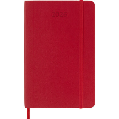 MOLESKINE Agenda Classic Pocket 2026 DSF212WN2Y26 1W/1S scharlachrot SC 9x14cm