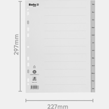 BIELLA Register PP A4 47141491U grau Déc-Jan FR