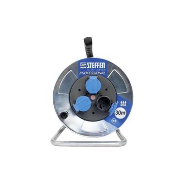 STEFFEN Kabelrolle Professional 30 m 3x T13, IP55, Silber