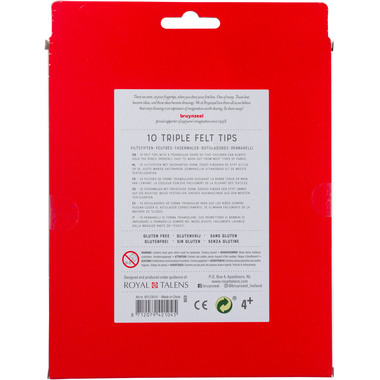BRUYNZEEL Feutres Kids Triple 60123010 triangulaires, 10 couleurs