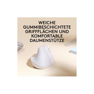 Logitech Ergonomische Maus Lift for Mac off-white