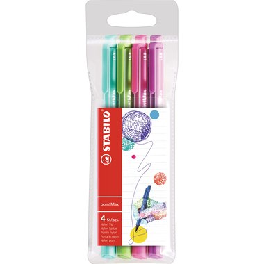 STABILO Fineliner PointMax 0.8mm 488/401 4 pezzi