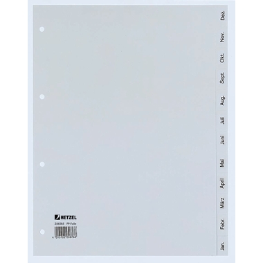 HETZEL Register PP A4 25658581 grau Dez-Jan DE