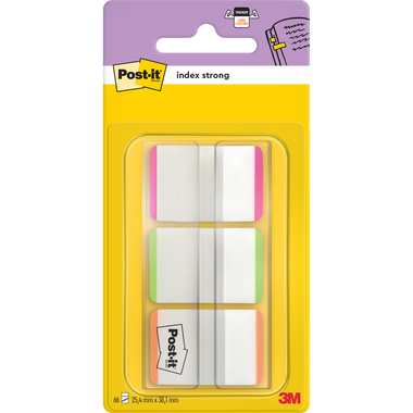 POST-IT Index STRONG Disp. 25,4x38mm 686L-PGO lila,grün,orange 3 Stück