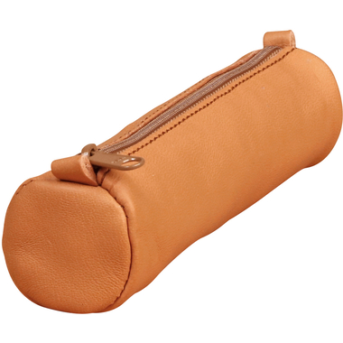 CLAIREFONTAINE Trousse à crayons AgeBag 77018C tabac, rond, cuir 18,5x4cm