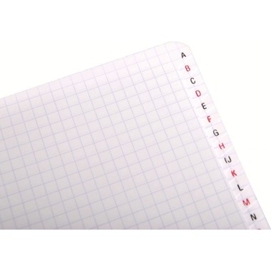 CLAIREFONTAINE Spiralheft mit Index 7,5x12cm 8589 5mm, A-Z, ass. 50 Blatt