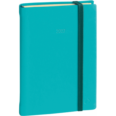 QUO-VADIS Agenda Silk Ministre Pres.2027 286578Q 1W/2S türkis ML 16x24cm