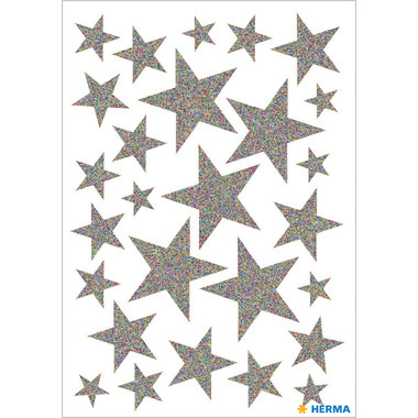 HERMA Sticker Stelle 15128 argento 27 pezzi /1 fogli