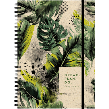 SIMPLEX Schüleragenda Graspapier 26/27 500408.27 1W/2S 12M Jungle ML 14.8x21cm
