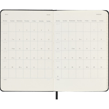 MOLESKINE Agenda Classic Pocket 2026 DHB12DC2Y26 1G/1P nero HC 9x14cm