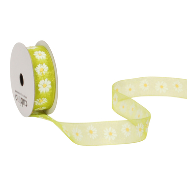 SPYK Band Cubino 15mm/4m 1245.1564 grün/weiss Margerite