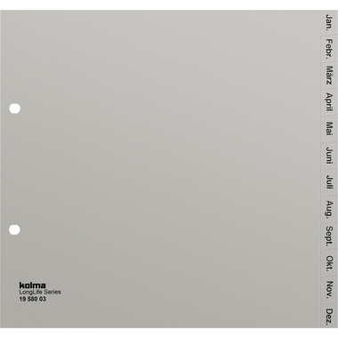 KOLMA Répertoires LongLife A4 1/2h. 19.580.03 gris Jan-Dez AL