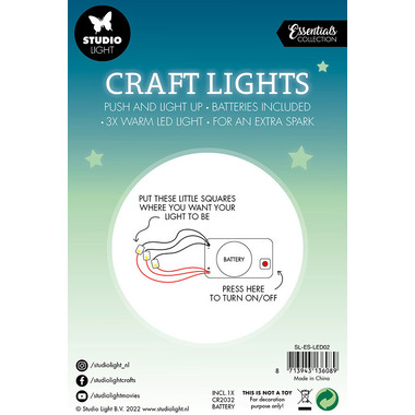 SIZZIX Luci artigianali 15x10x1cm LED02 bianco caldo 3 LED