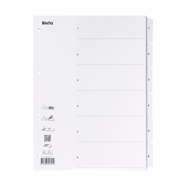 BIELLA Kartonregister SmartIndex A4 46940601U weiss 1-6