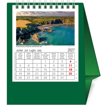 NOVOS Calendrier table Europa 2027 500084 1M/1P vert foncé ML 11.5x14cm