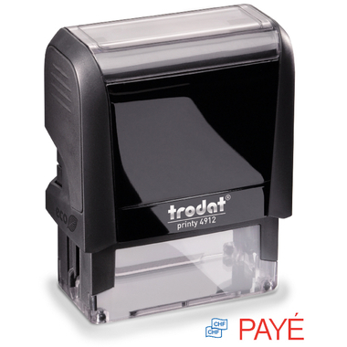 TRODAT Timbro Payé 4912PAYE blu/rosso 47x18mm