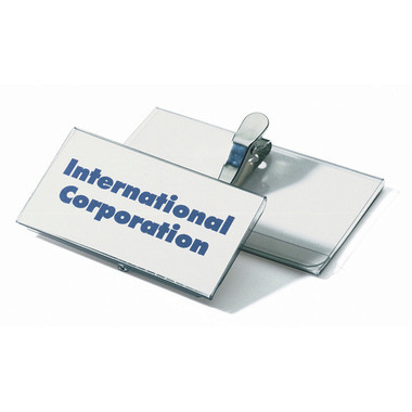 DURABLE Badge avec pince crocodile 811019 transparent, 40x75mm 25 pcs.