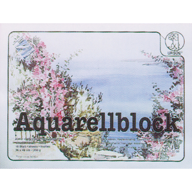 URSUS Carta per acquarello 36x48cm 9340000 200g, bianco 10 fogli