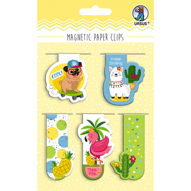 URSUS Magnetic Paper Clips Funky 43000002 4.5-6.5cm 5 pezzi