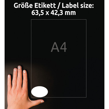 AVERY ZWECKFORM Etichette 63,5x42,3mm L6024REV2 bianco 450 pezzi