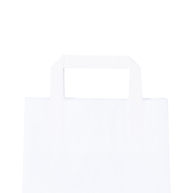 Papiertragetasche mit Flachhenkel in Weiss 320x140x420mm