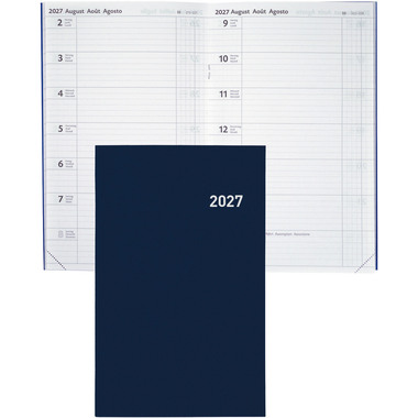 BIELLA Agenda Compact 2027 807370050027U 1S/1P bleu ML 15x24cm