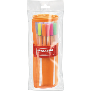STABILO Fineliner Point 88 0.4mm 8830-2 25+5 Neon Rollerset