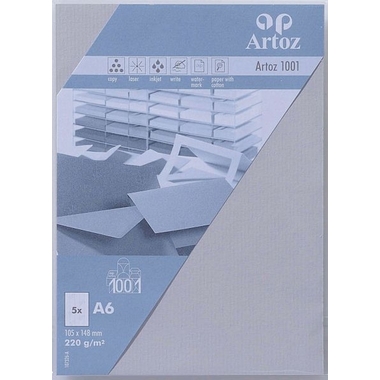 ARTOZ 1001 Cartoline A6 107326142 220g, grigio chiaro 5 fogli