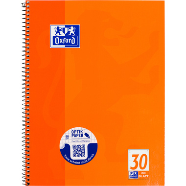OXFORD Collegeblock A4+ 100050359 orange, blanco 80 Blatt